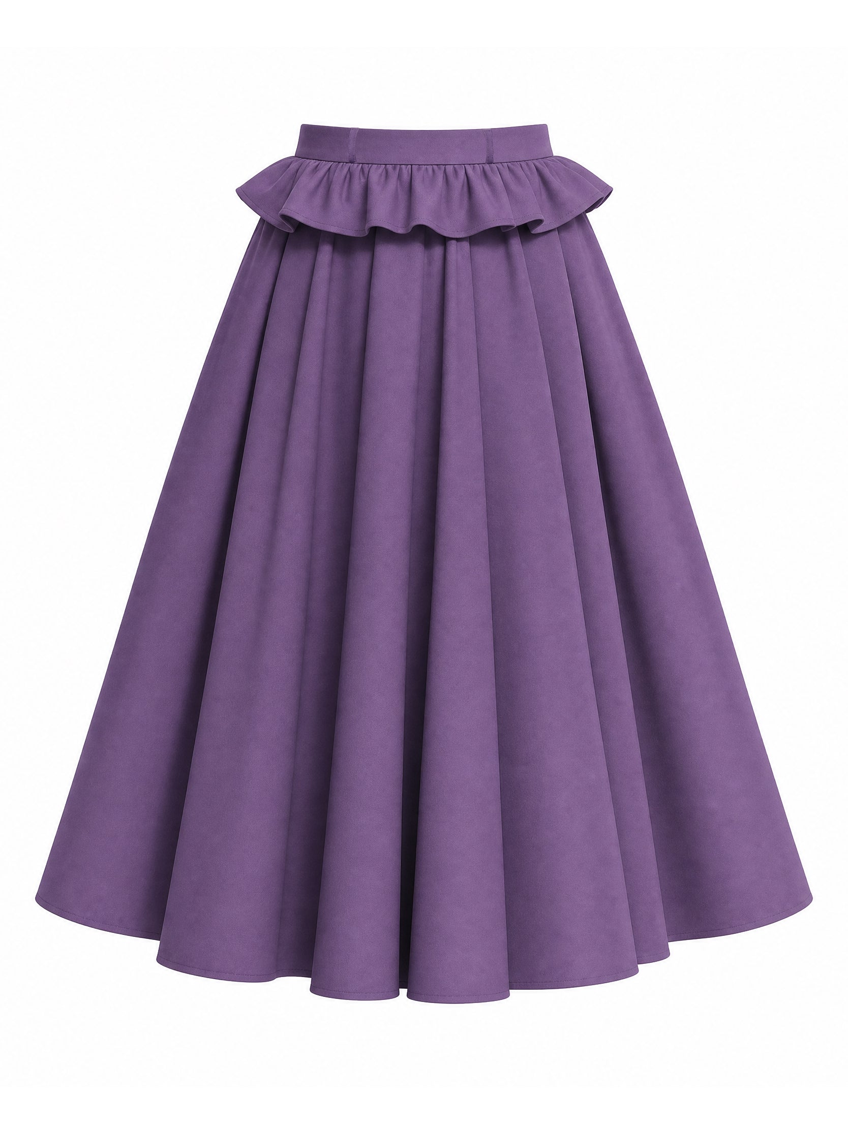 Vintage Ruffled High Waist Swing Skirt
