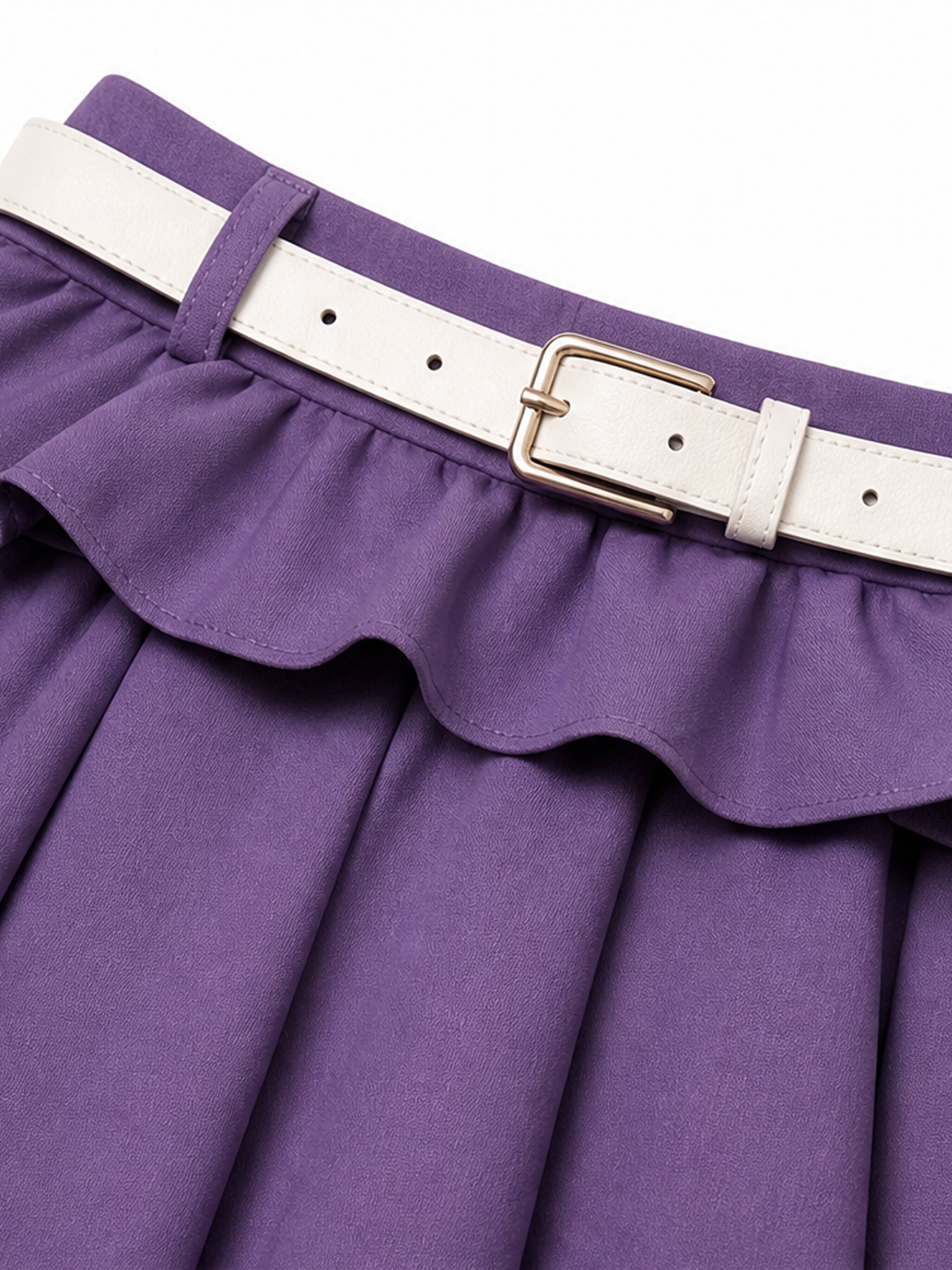 Vintage Ruffled High Waist Swing Skirt