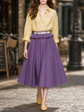 Vintage Ruffled High Waist Swing Skirt