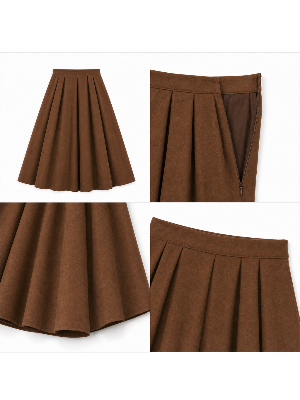 Vintage Pleated  High Waist Swing Maxi Skirt