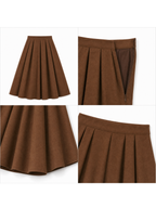 Vintage Pleated  High Waist Swing Maxi Skirt
