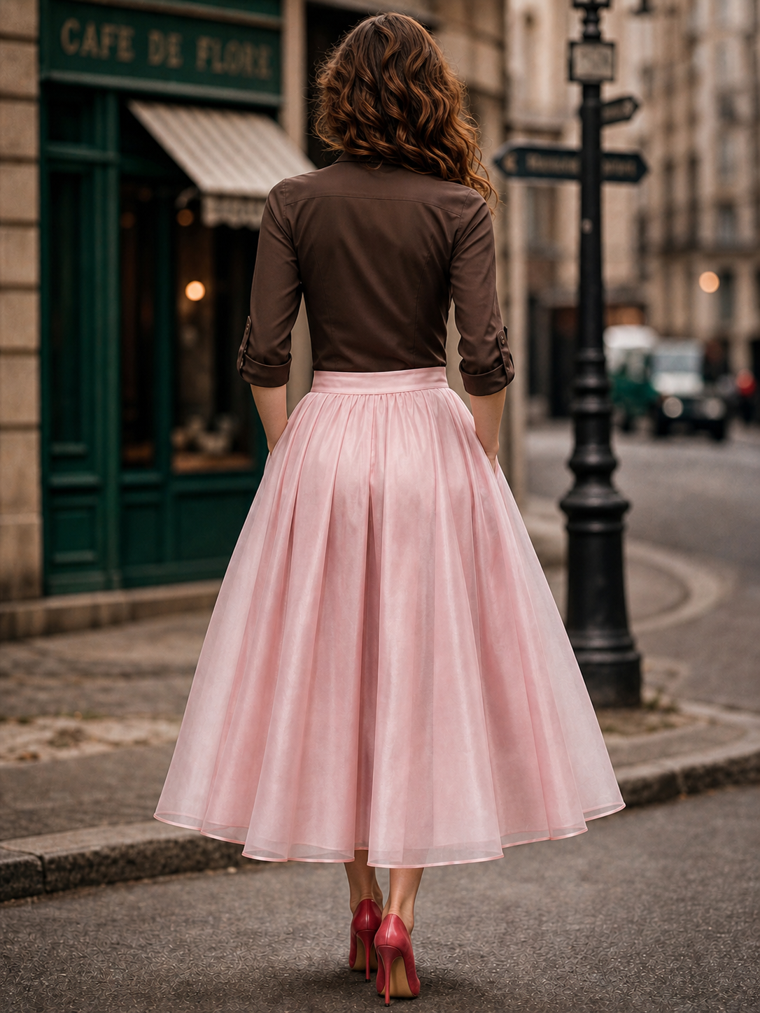 Vintage Glitter Thread A-line Full Maxi Skirt