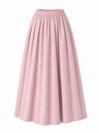 Vintage Elastic High Waist Gathered Maxi Skirt