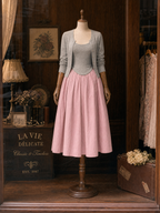 Vintage Elastic High Waist Gathered Maxi Skirt