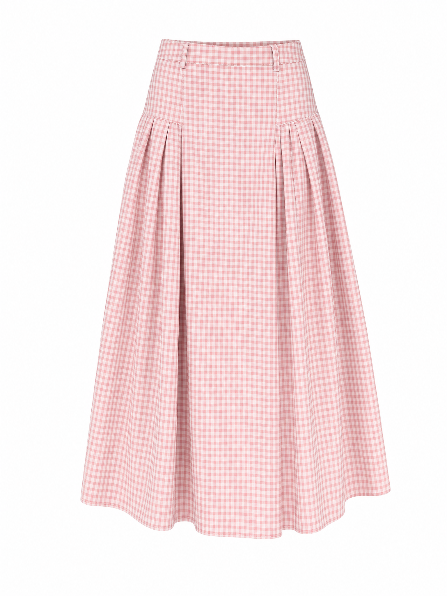 Vintage Plaid Pleated High Waist Maxi Skirt