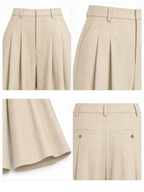 Vintage Loose Pleated Casual Cropped Suit Pants