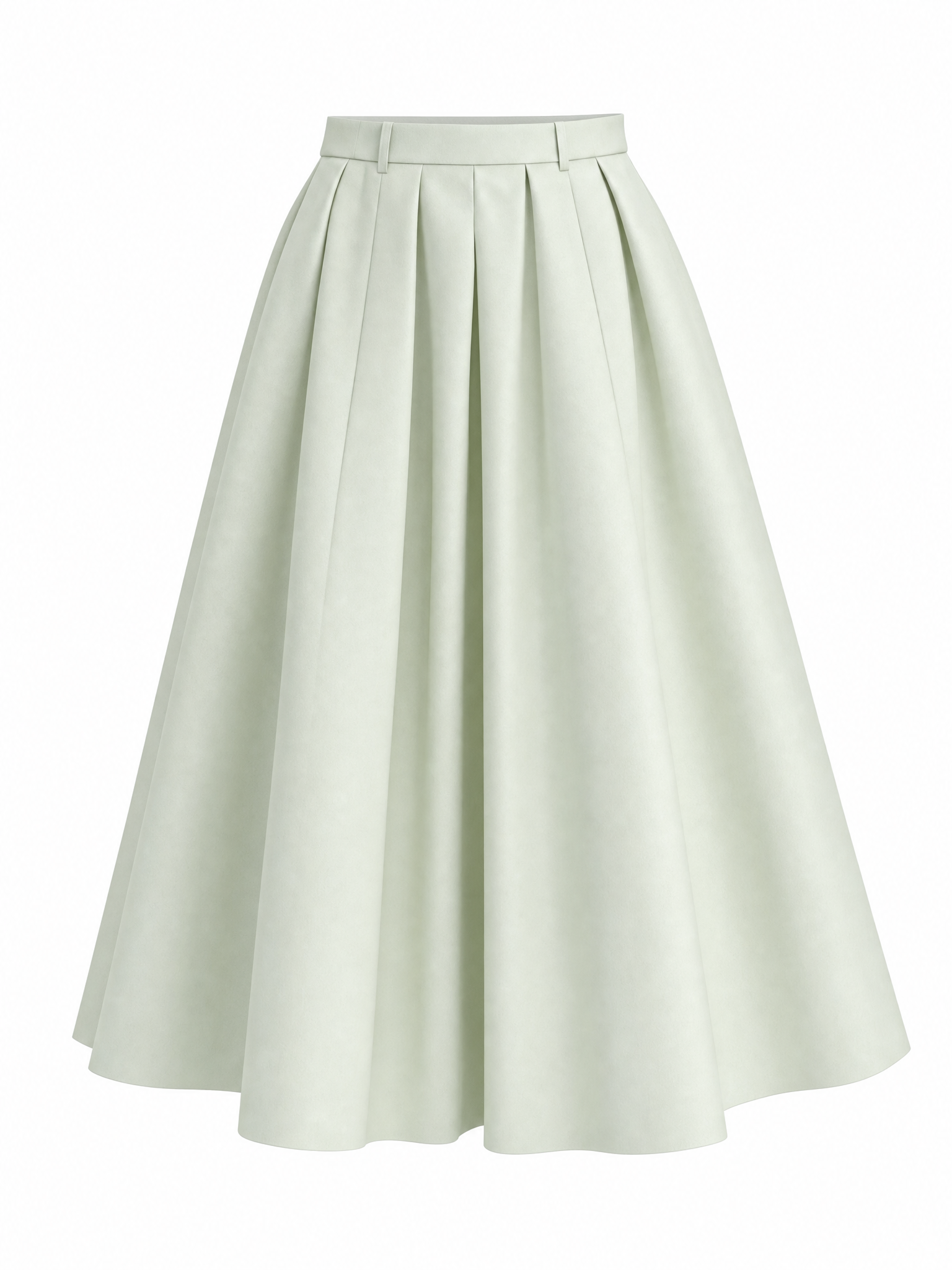 Vintage Pleated High Waist Full Flared Maxi Skirt