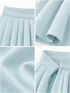 Vintage Pleated High Waist Full Flared Maxi Skirt