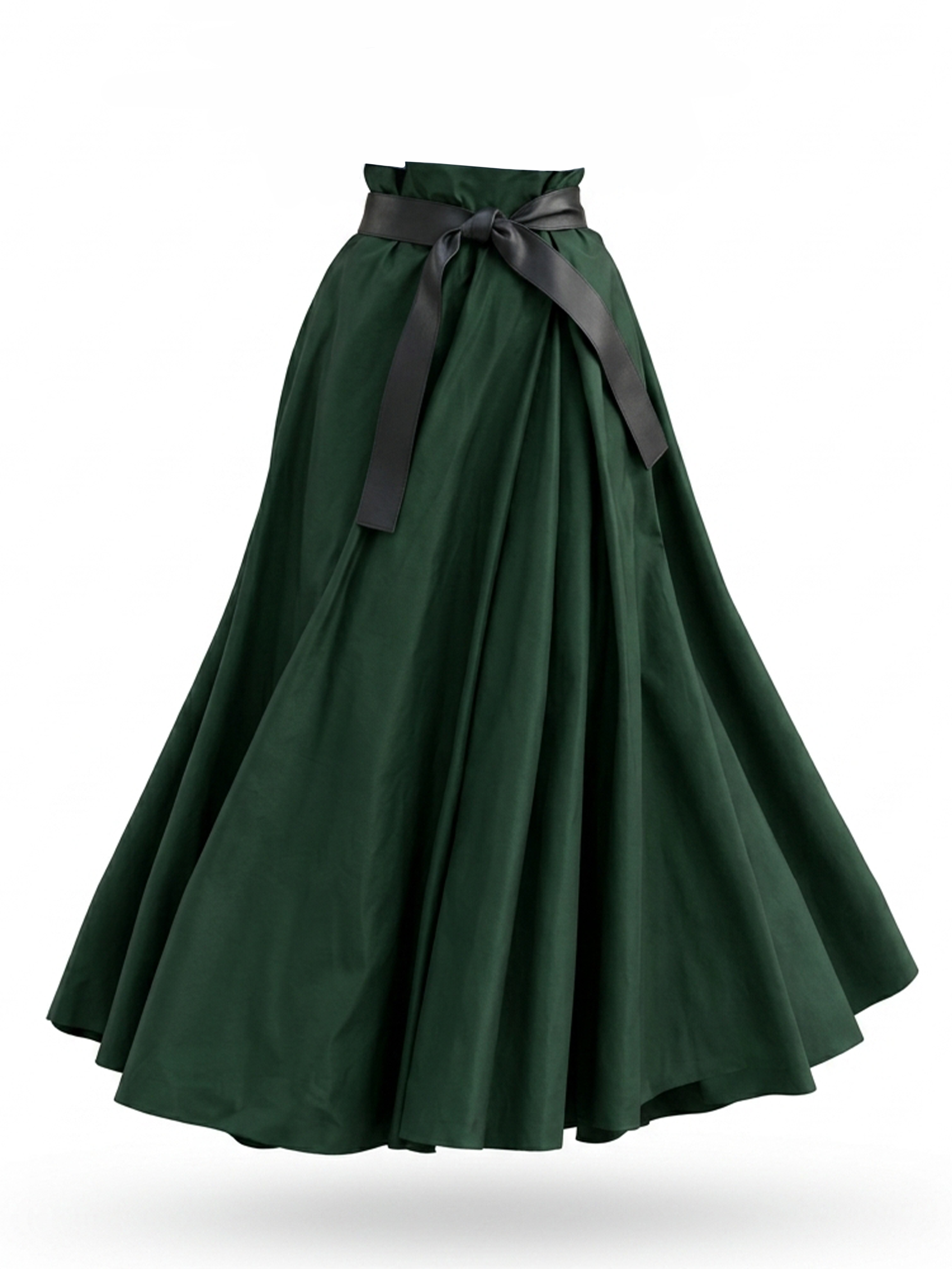 Vintage Minimalist A-Line Flared Maxi Skirt