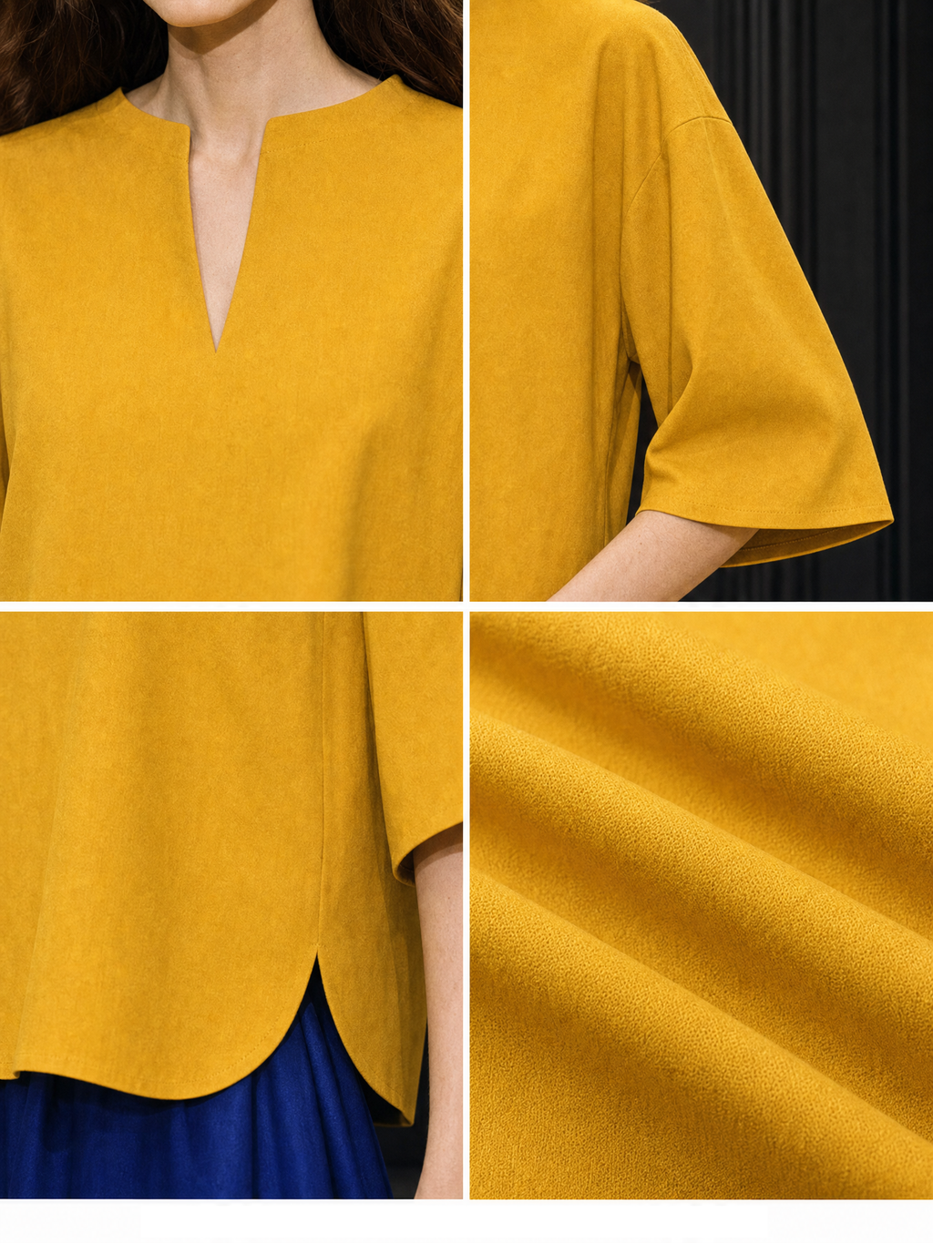 Vintage V-neck Loose Fit Blouse Shirt