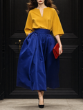 Vintage High Waist Gathered Bud Skirt