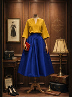 Vintage High Waist Gathered Bud Skirt