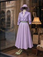 Vintage Pleated Satin Maxi Skirt