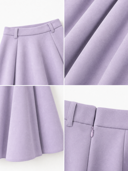Vintage Pleated Satin Midi Skirt