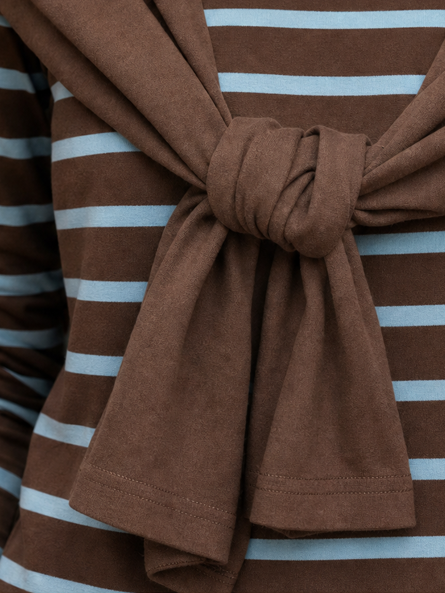 Vintage Striped T-Shirt With Shawl Two-Piece Top