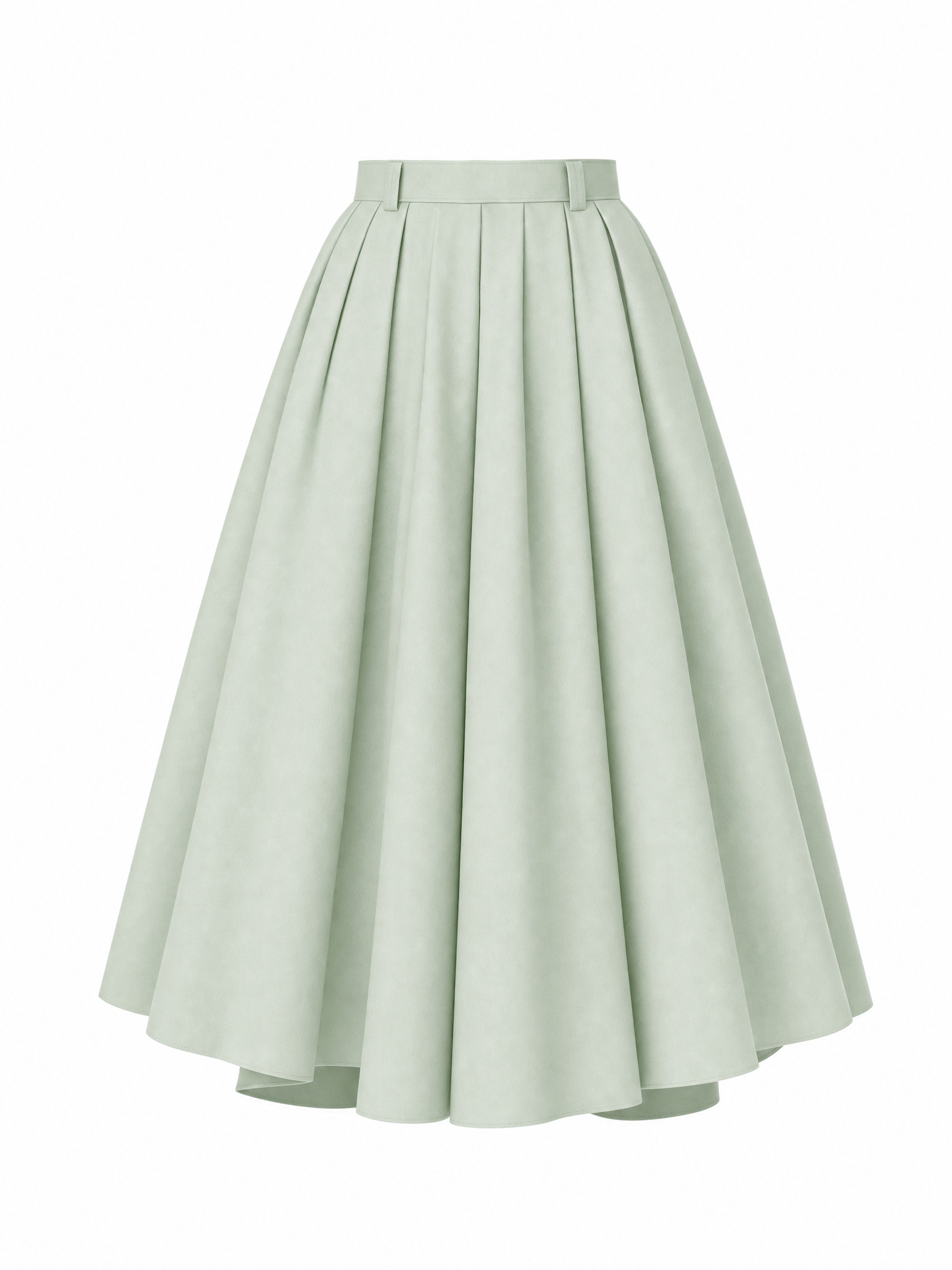 Vintage High Waist Pleated Full Swing Maxi Skirt