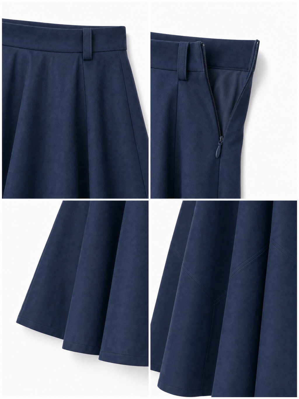 Vintage High Waist Panel Swing Midi Skirt