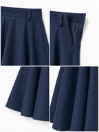 Vintage High Waist Panel Swing Midi Skirt
