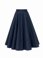 Vintage High Waist Panel Swing Midi Skirt