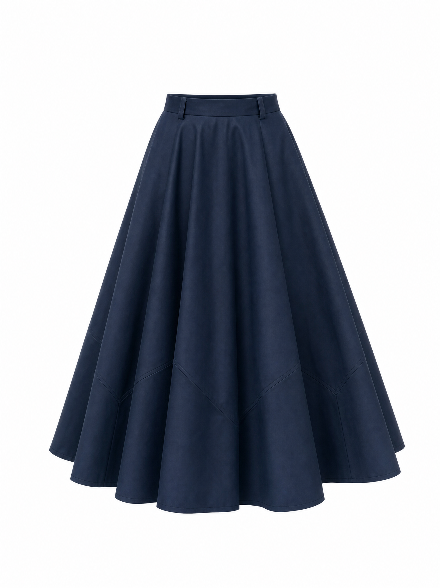 Vintage High Waist Panel Swing Midi Skirt
