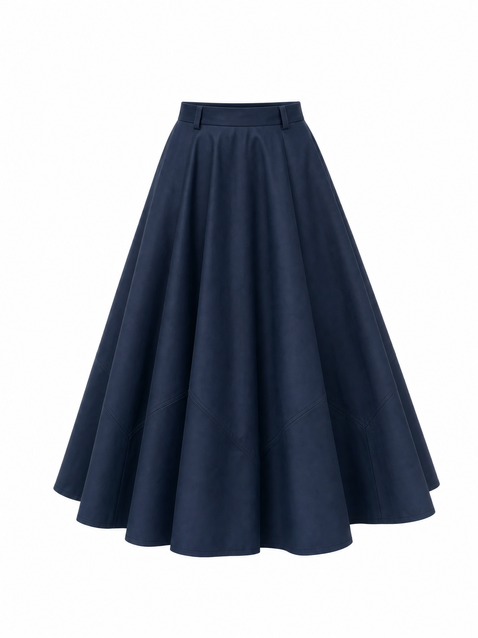 Vintage High Waist Panel Swing Midi Skirt