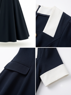 Vintage Hepburn Style High-waisted A-line Swing Midi Dress