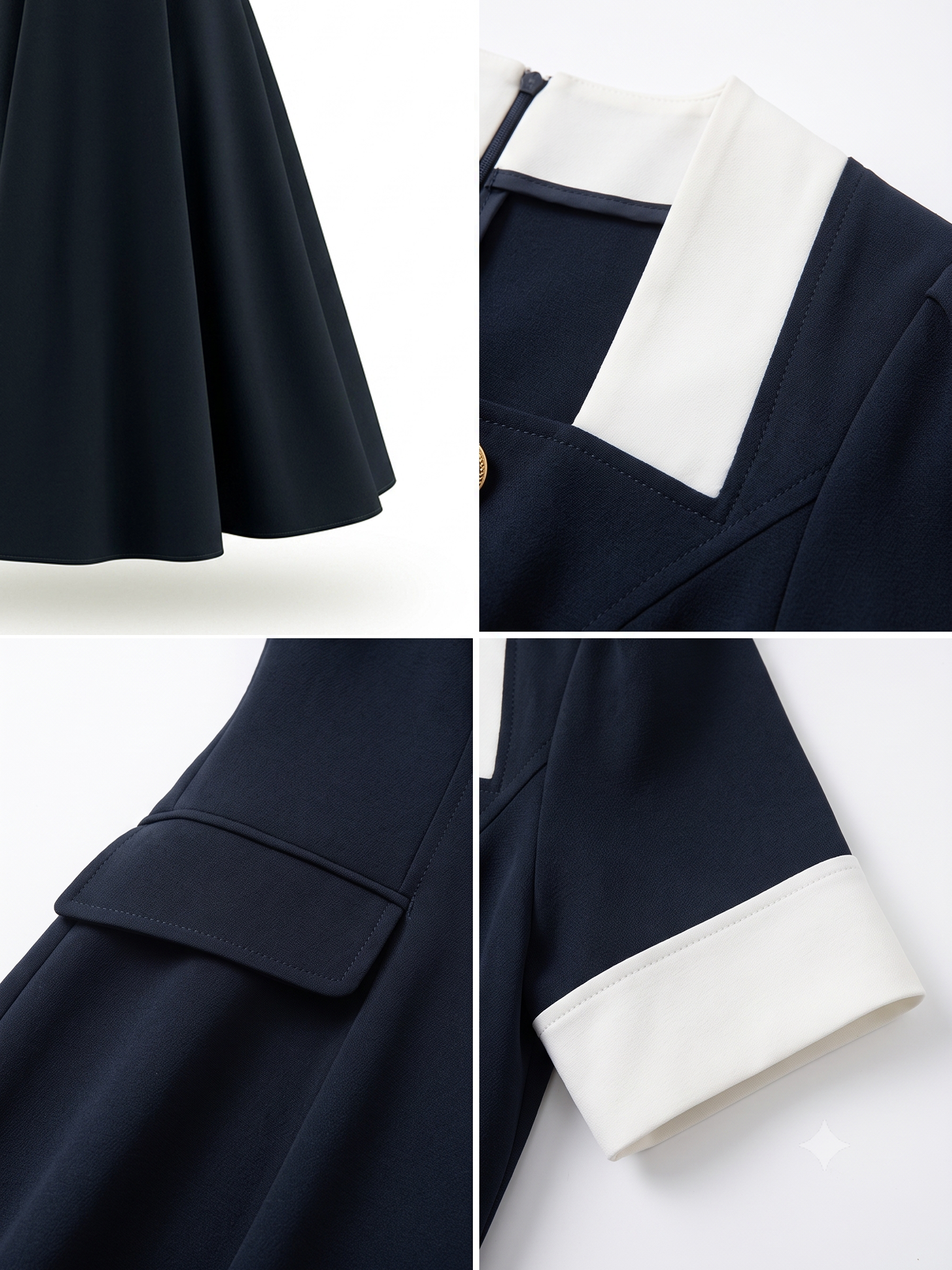 Vintage Hepburn Style High-waisted A-line Swing Midi Dress