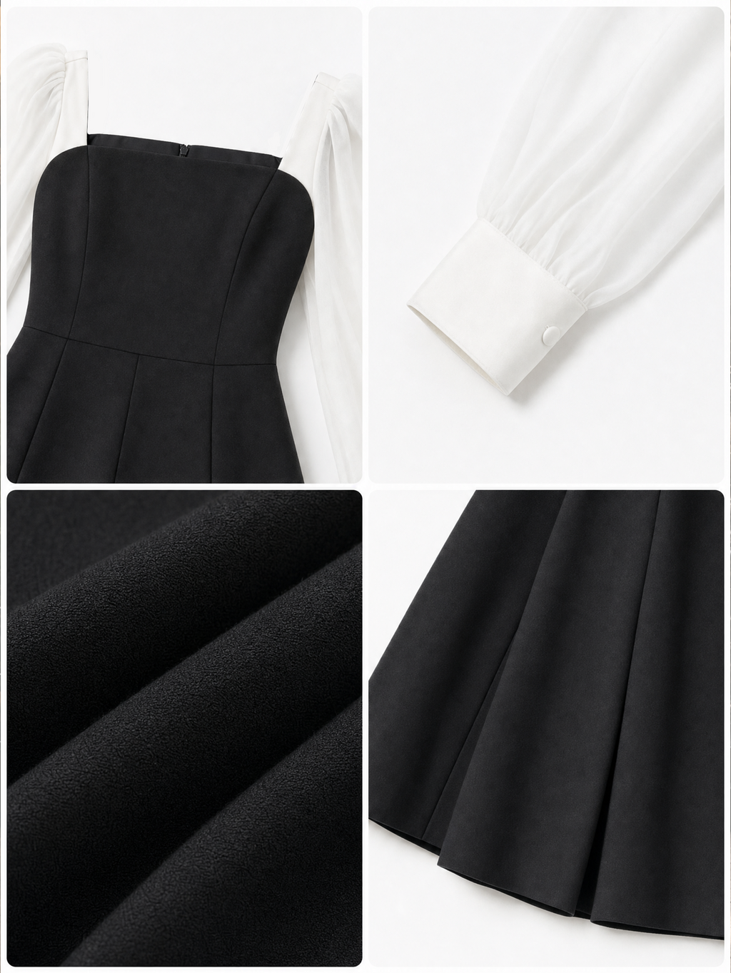 Vintage Daily Chiffon Sleeve Fit-and-Flare Cocktail Midi Dress