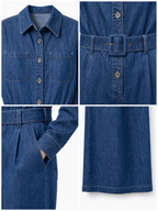 Vintage Washed Belt Denim Jumpsuit