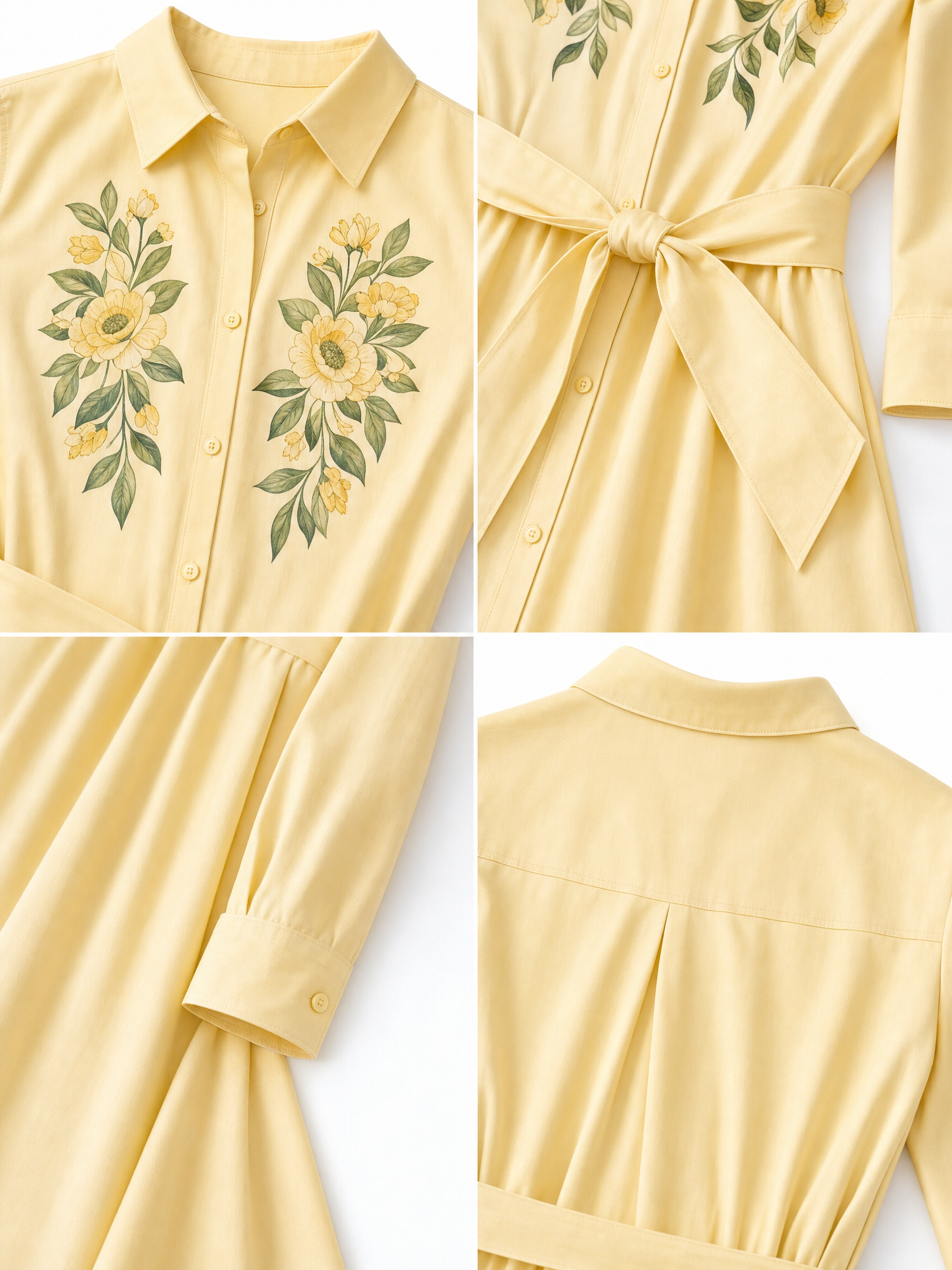 Vintage Floral Print Tie Waist Blouse Maxi Dress