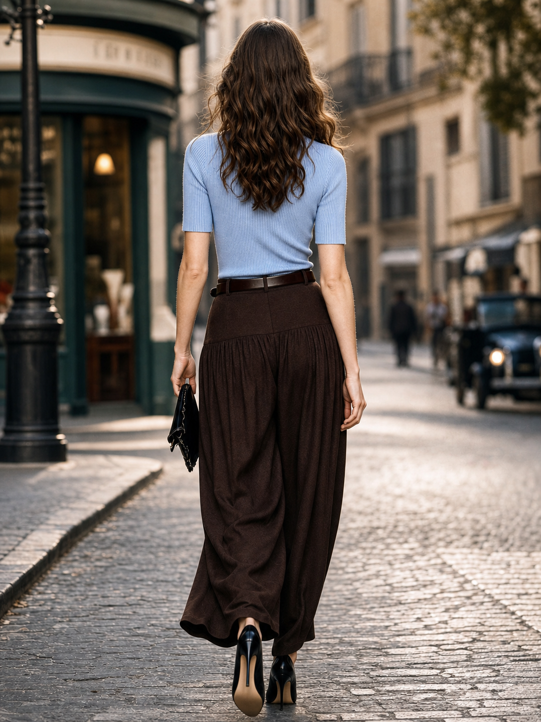 Vintage Draped Pleated Casual Wide-Leg Pants