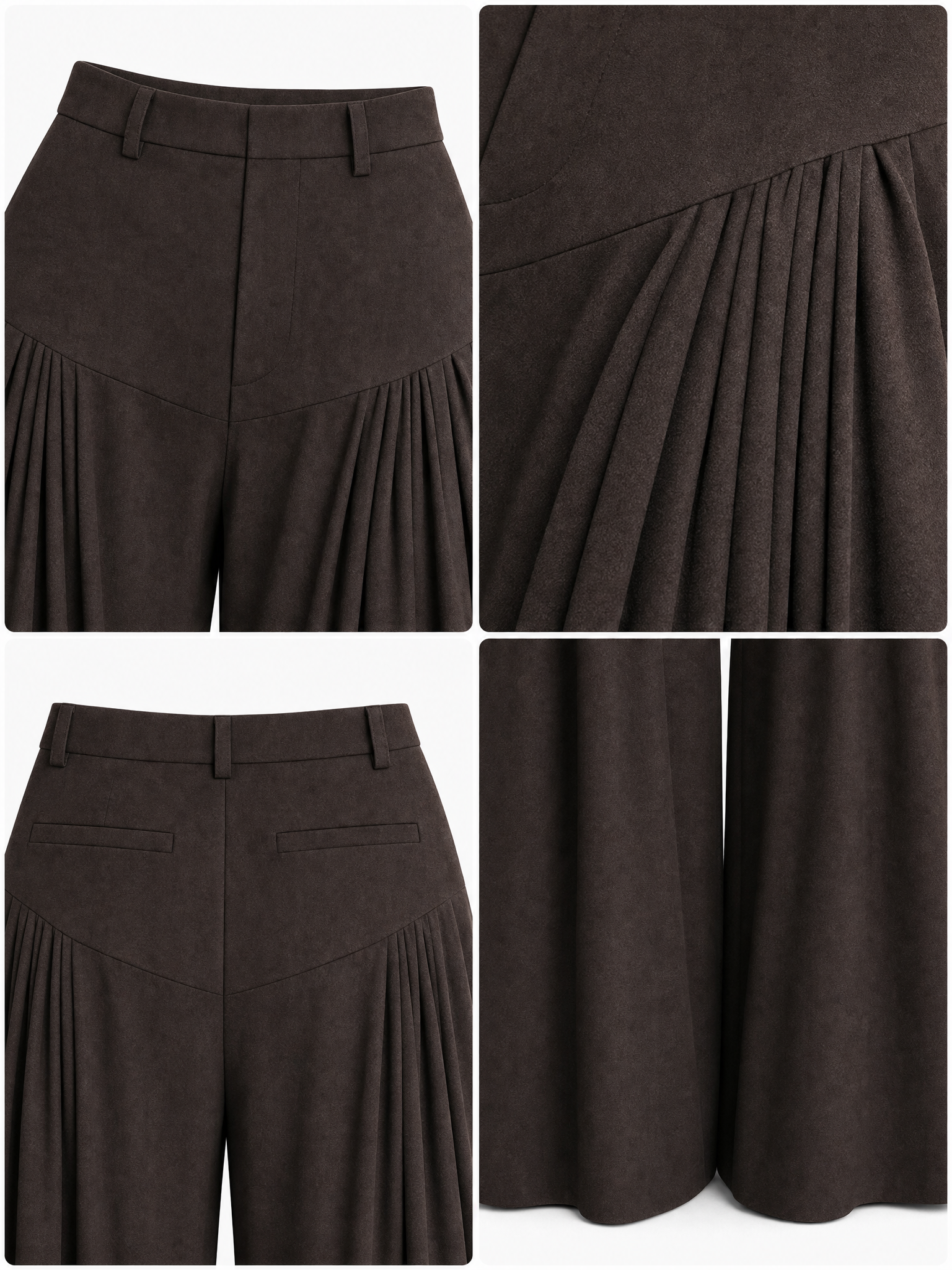 Vintage Draped Pleated Casual Wide-Leg Pants