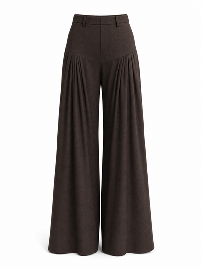 Vintage Draped Pleated Casual Wide-Leg Pants