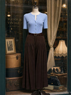 Vintage Draped Pleated Casual Wide-Leg Pants