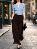 Vintage Draped Pleated Casual Wide-Leg Pants