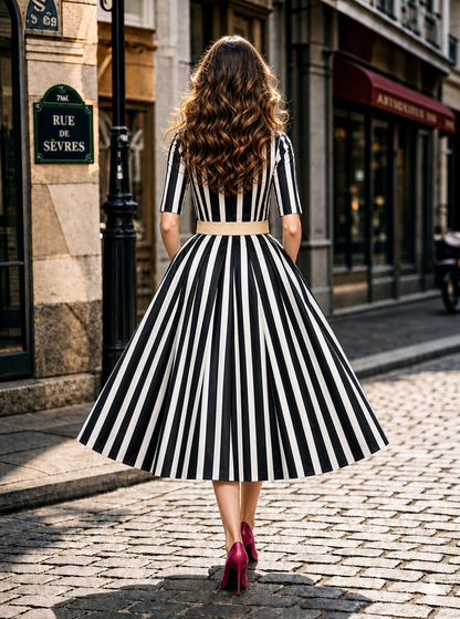 Vintage Stripes Multi-Way Wear Dress