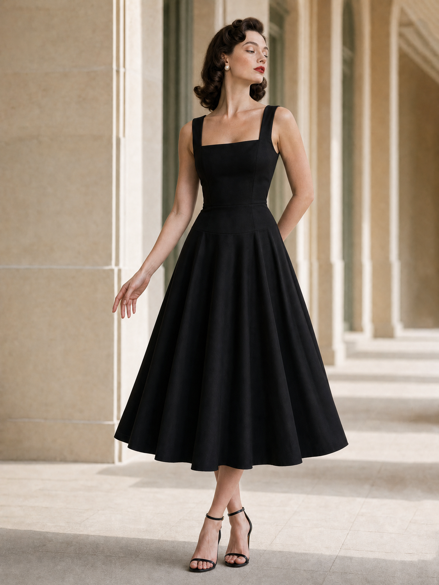 Vintage Beaded Cape Dress Two-Piece Set