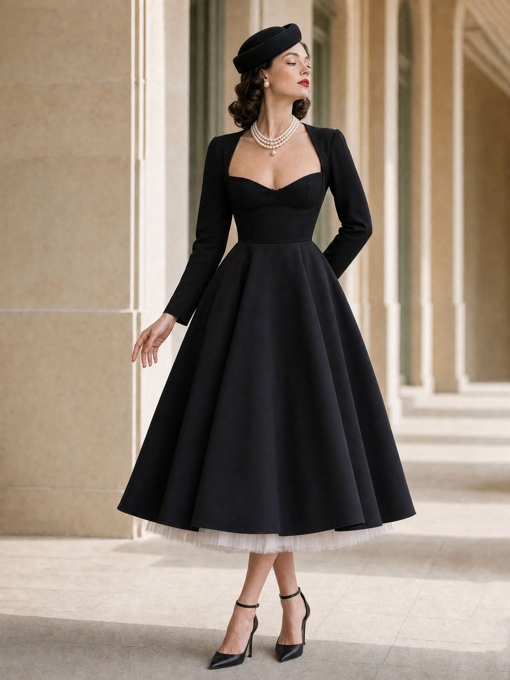 Vintage Strapless Maxi Skirt & Cropped Coat Two-Piece Set