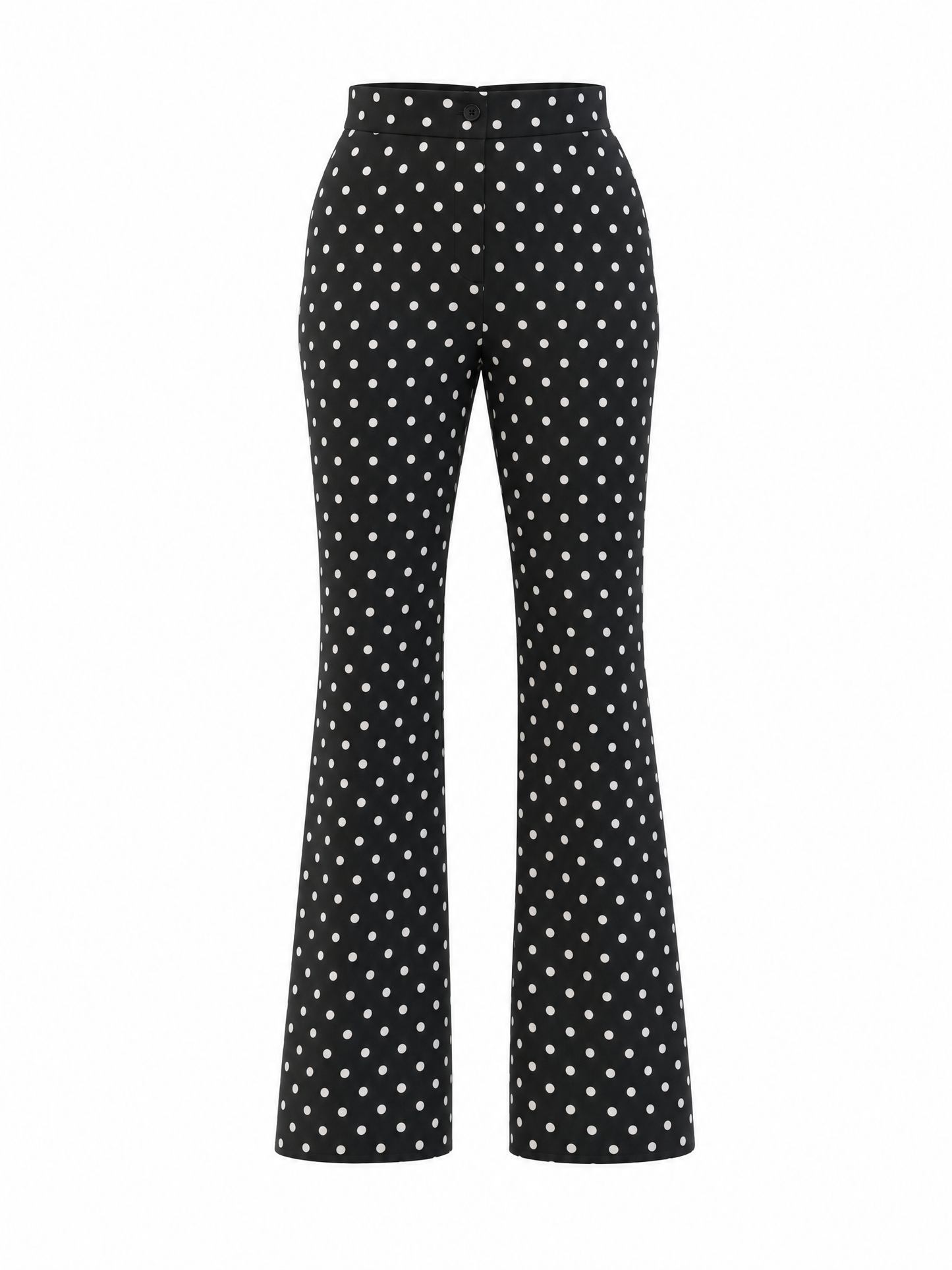 Vintage Black Polka Dot Peplum Blouse & Flare Pants Set