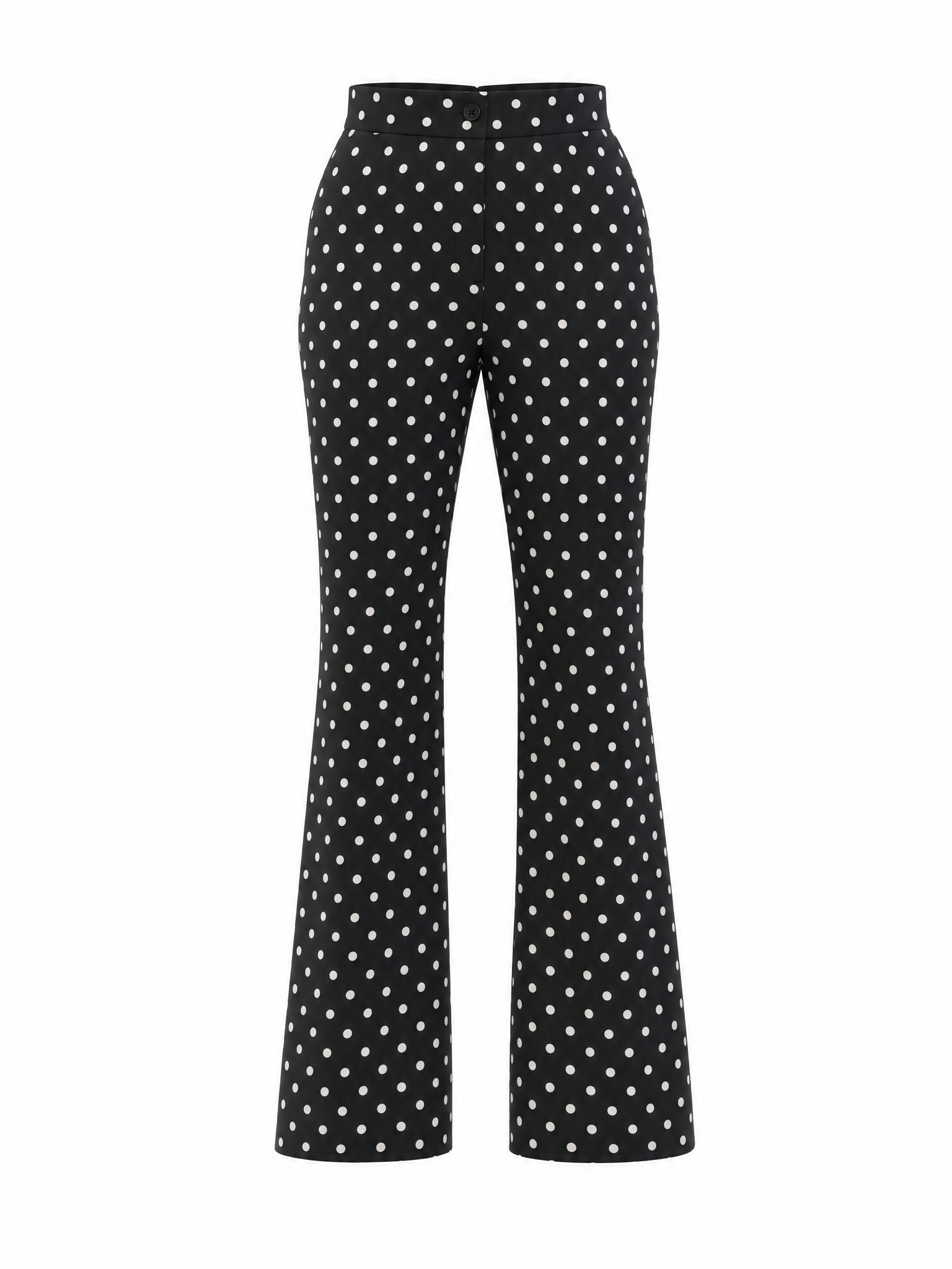 Vintage Black Polka Dot Peplum Blouse & Flare Pants Set