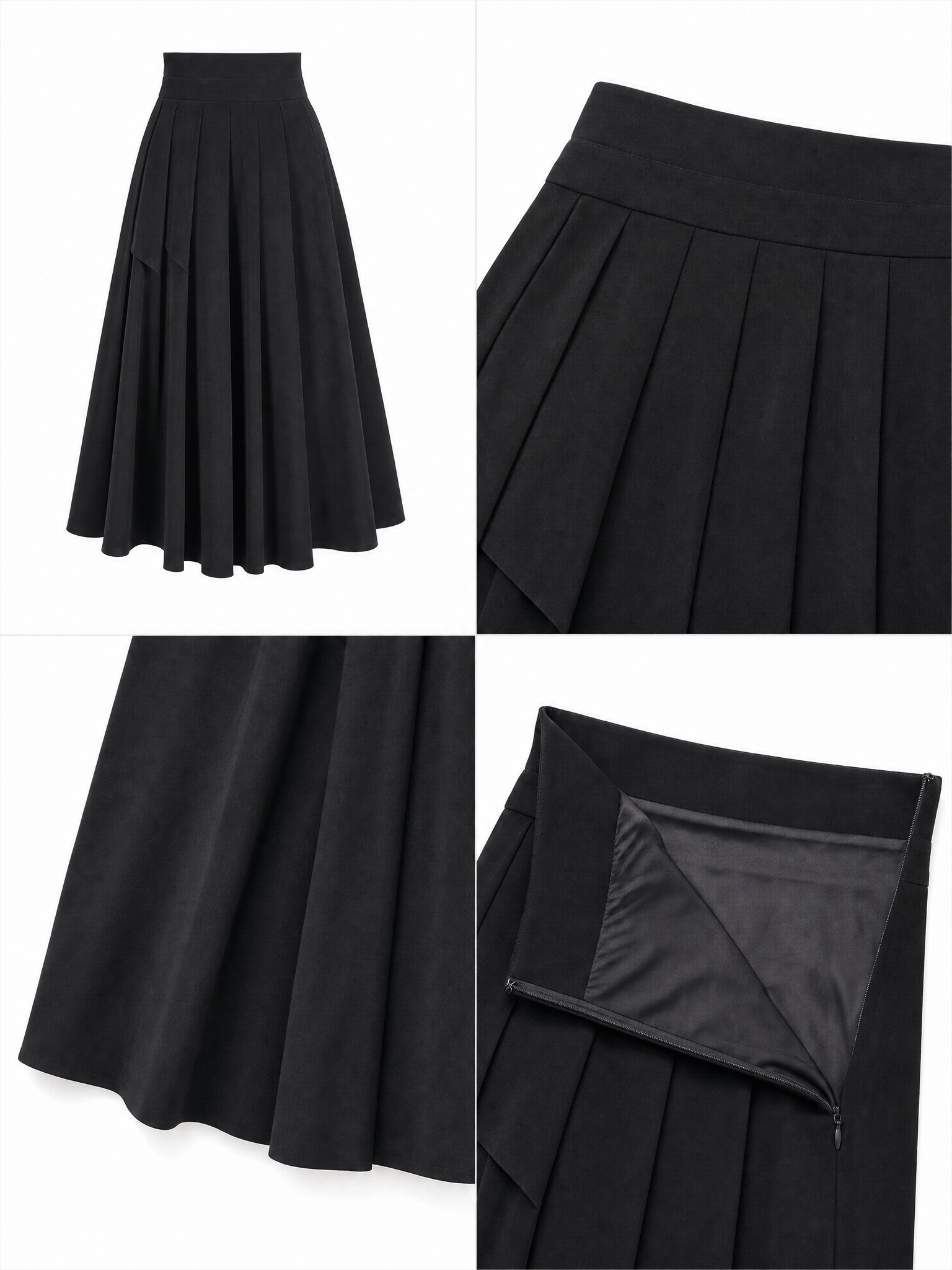 Vintage Hepburn Style Wide Waistband A-Line Midi Skirt