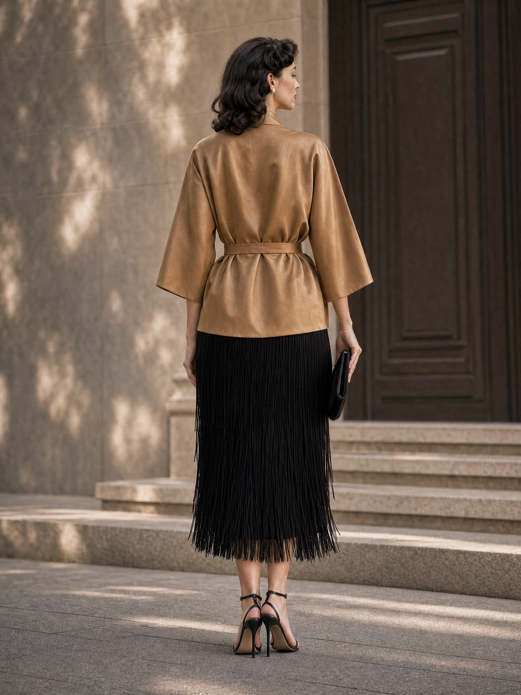 Vintage French Wrap Neck Outer Top