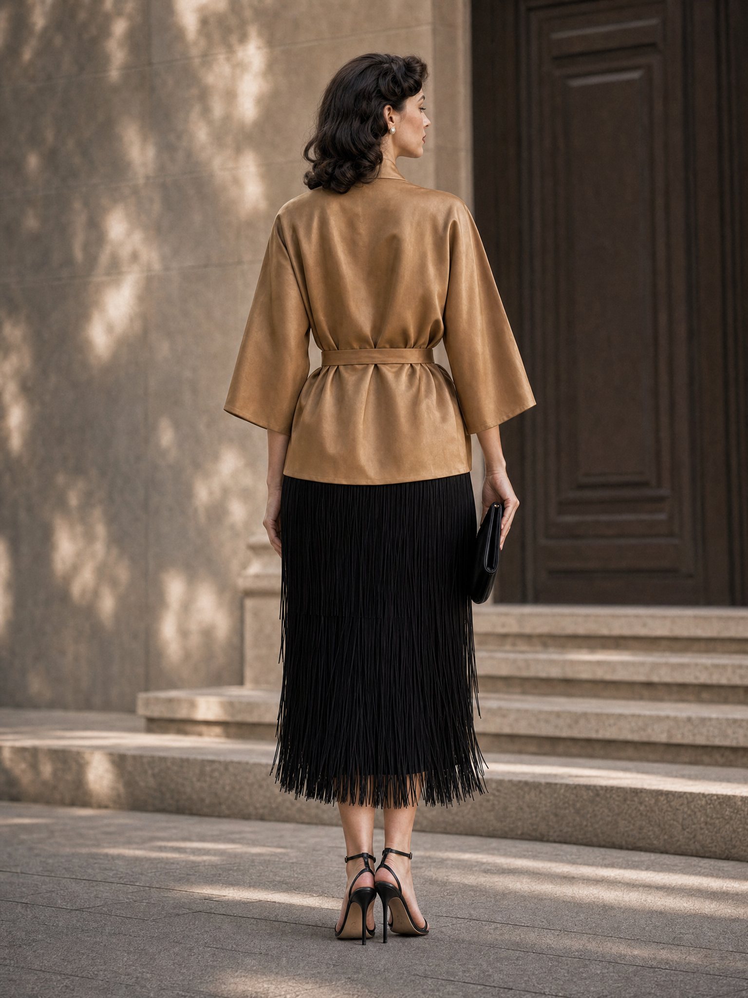 Vintage French Wrap Neck Outer Top
