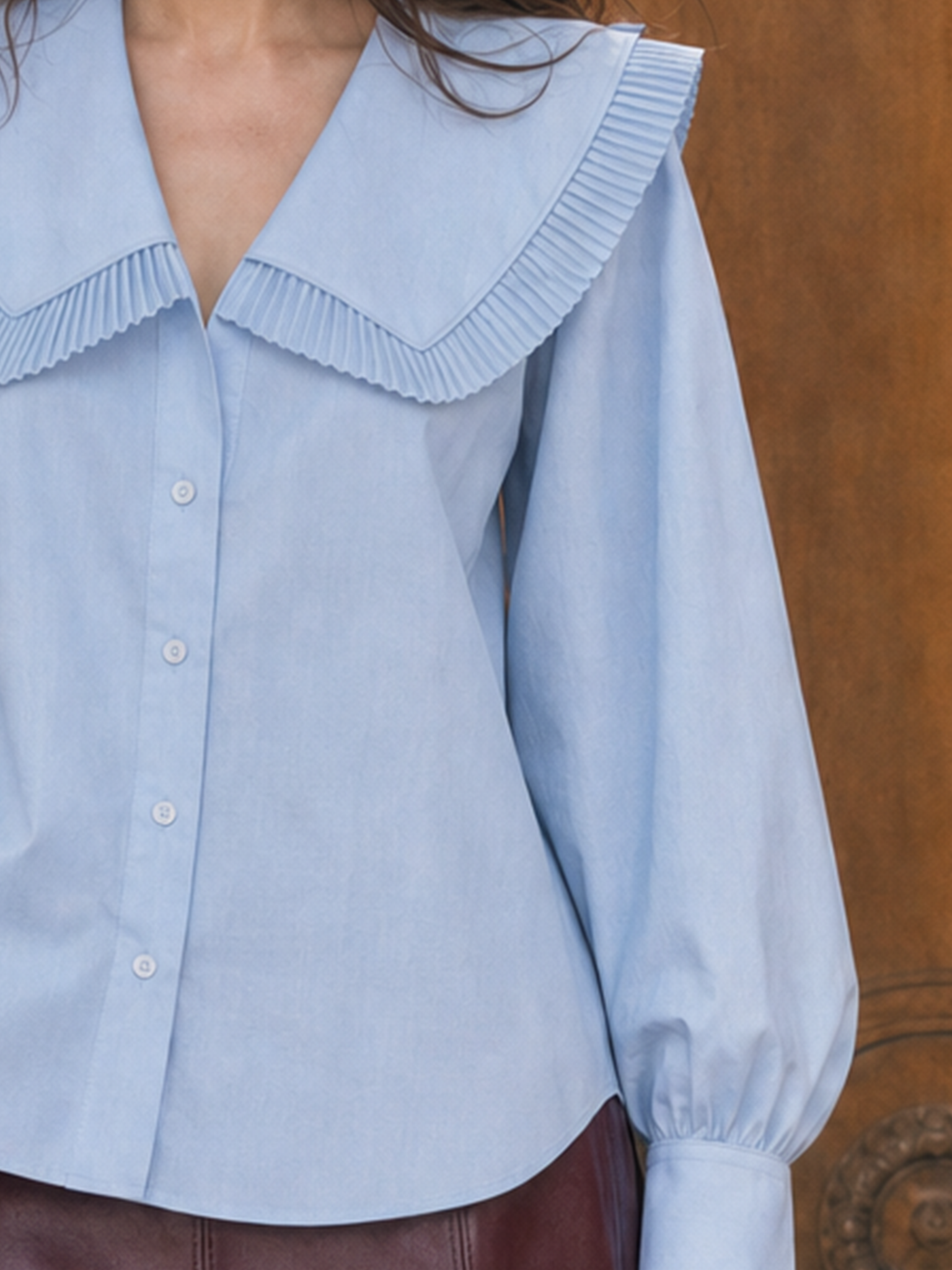 Vintage Commuter Peter Pan Collar Lantern Sleeve Blouse