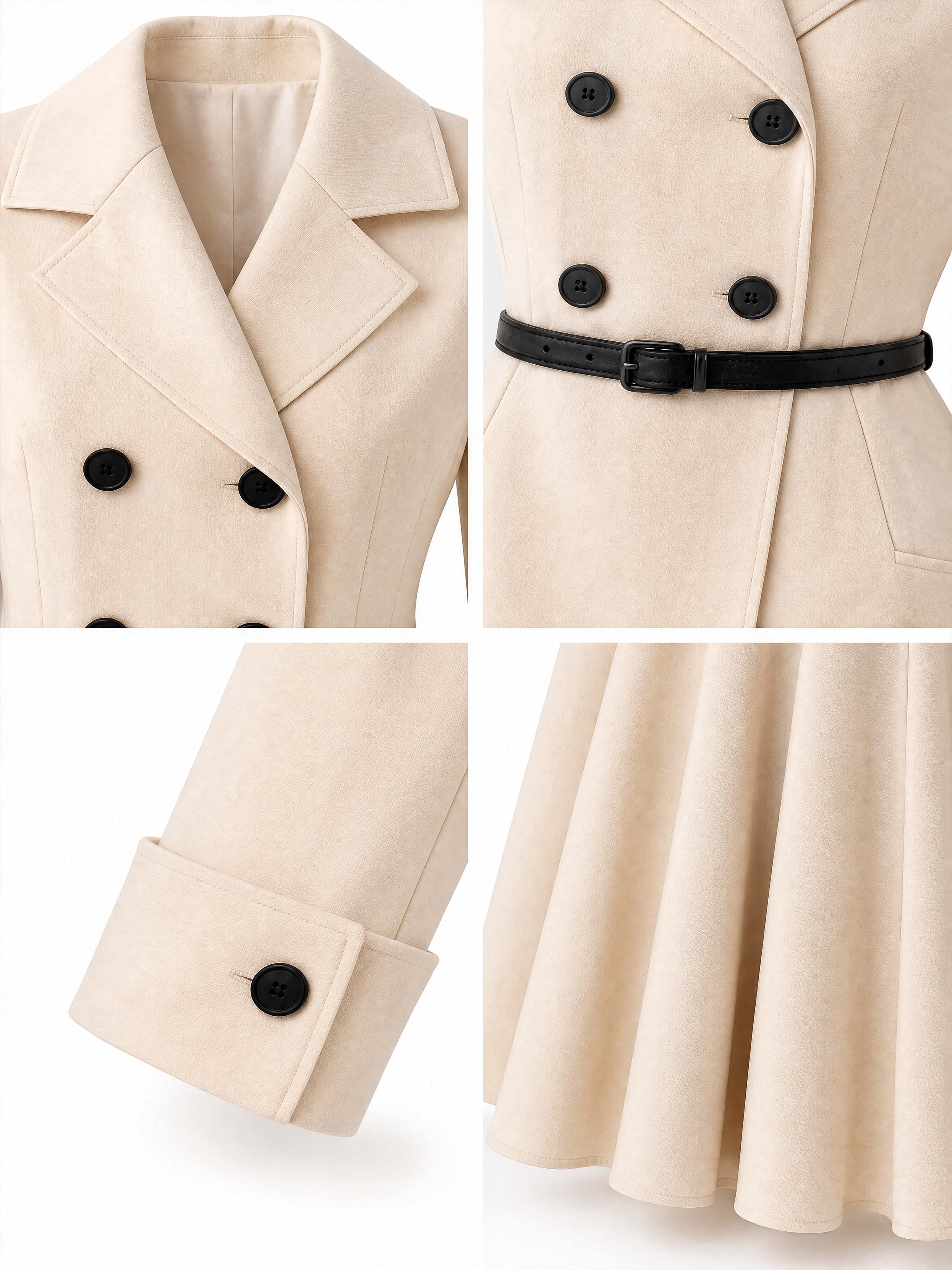 Vintage  Blazer & Swing Midi Skirt Two Piece Set
