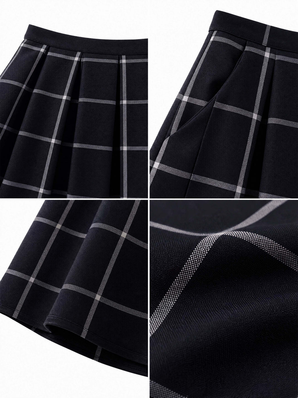 Vintage Plaid Swing Midi Skirt