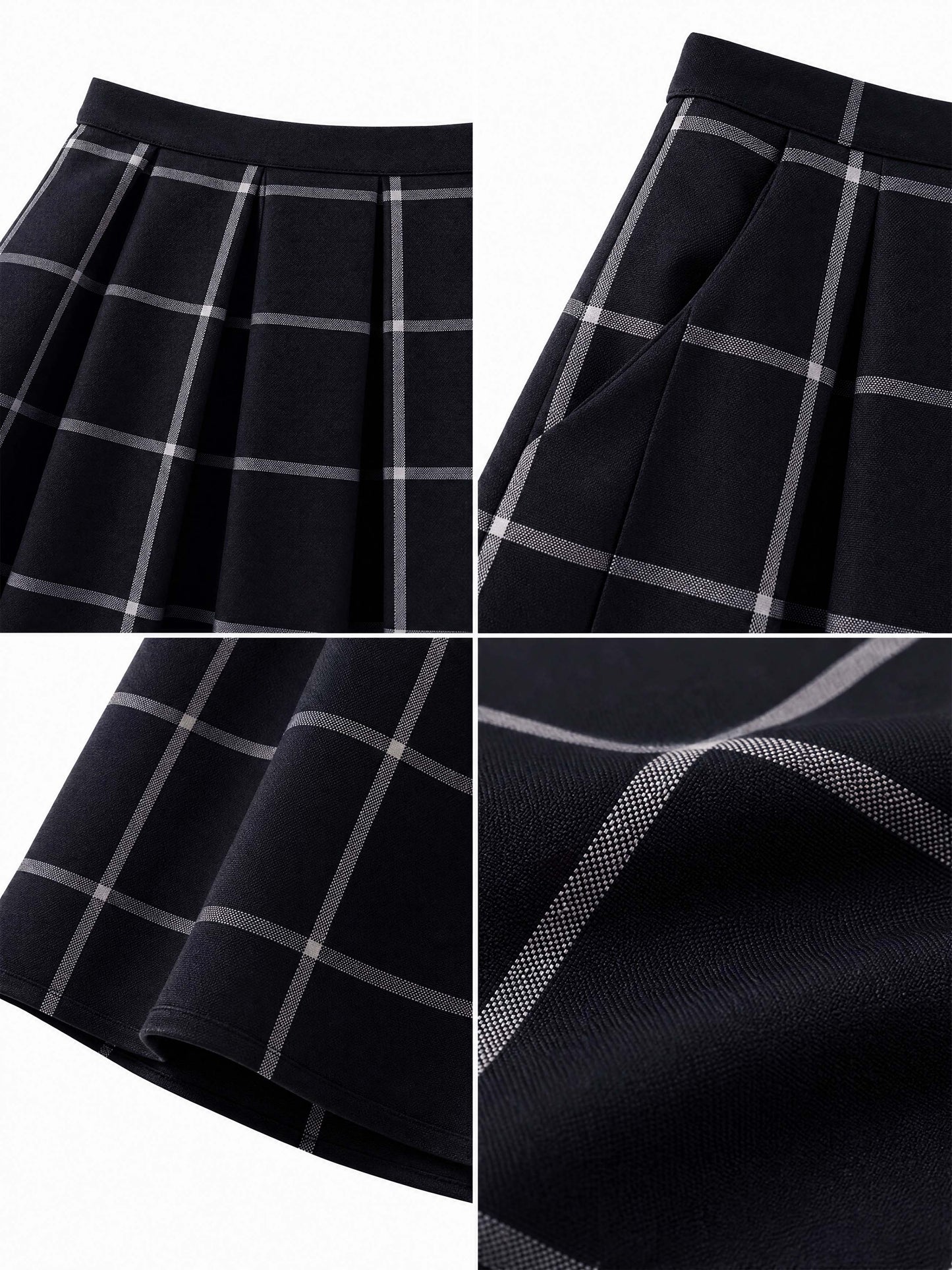 Vintage Plaid Swing Midi Skirt