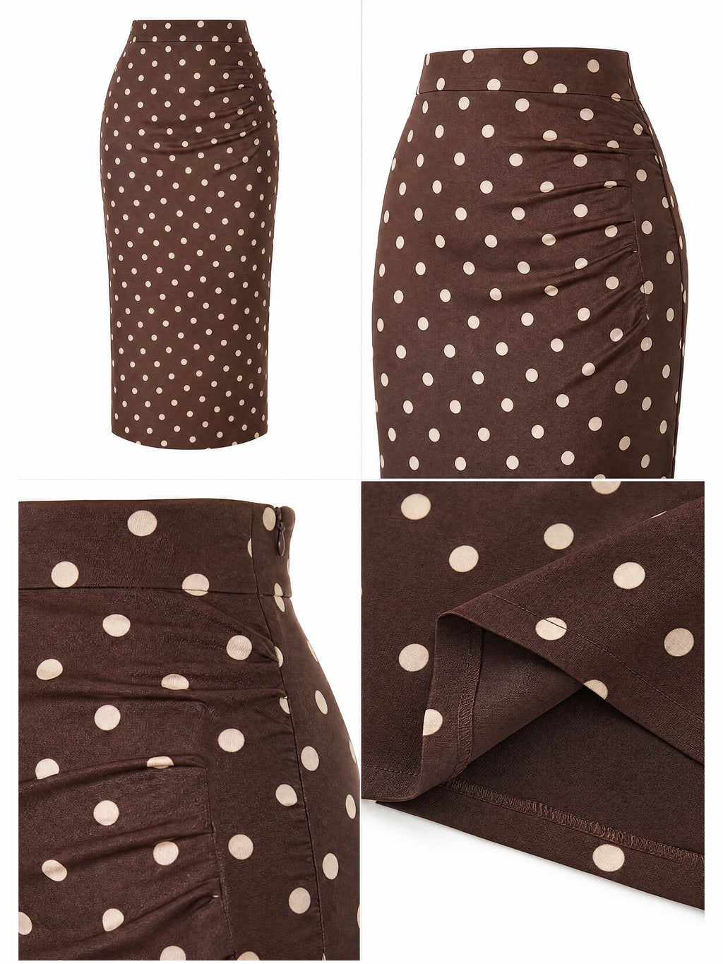Vintage Polka Dot Midi Skirt