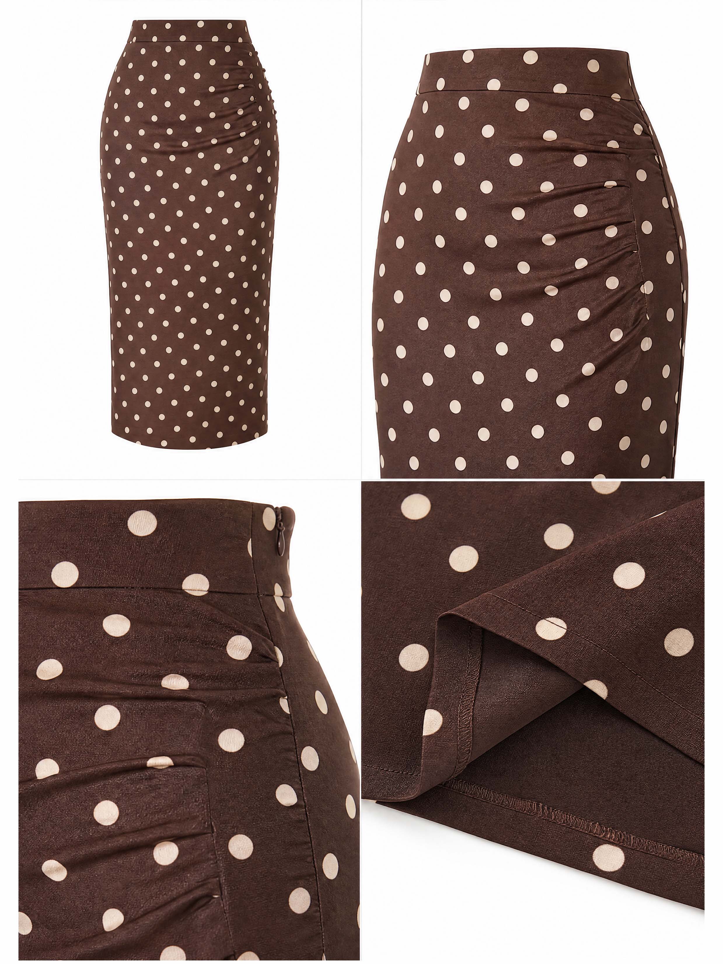 Vintage Polka Dot Midi Skirt