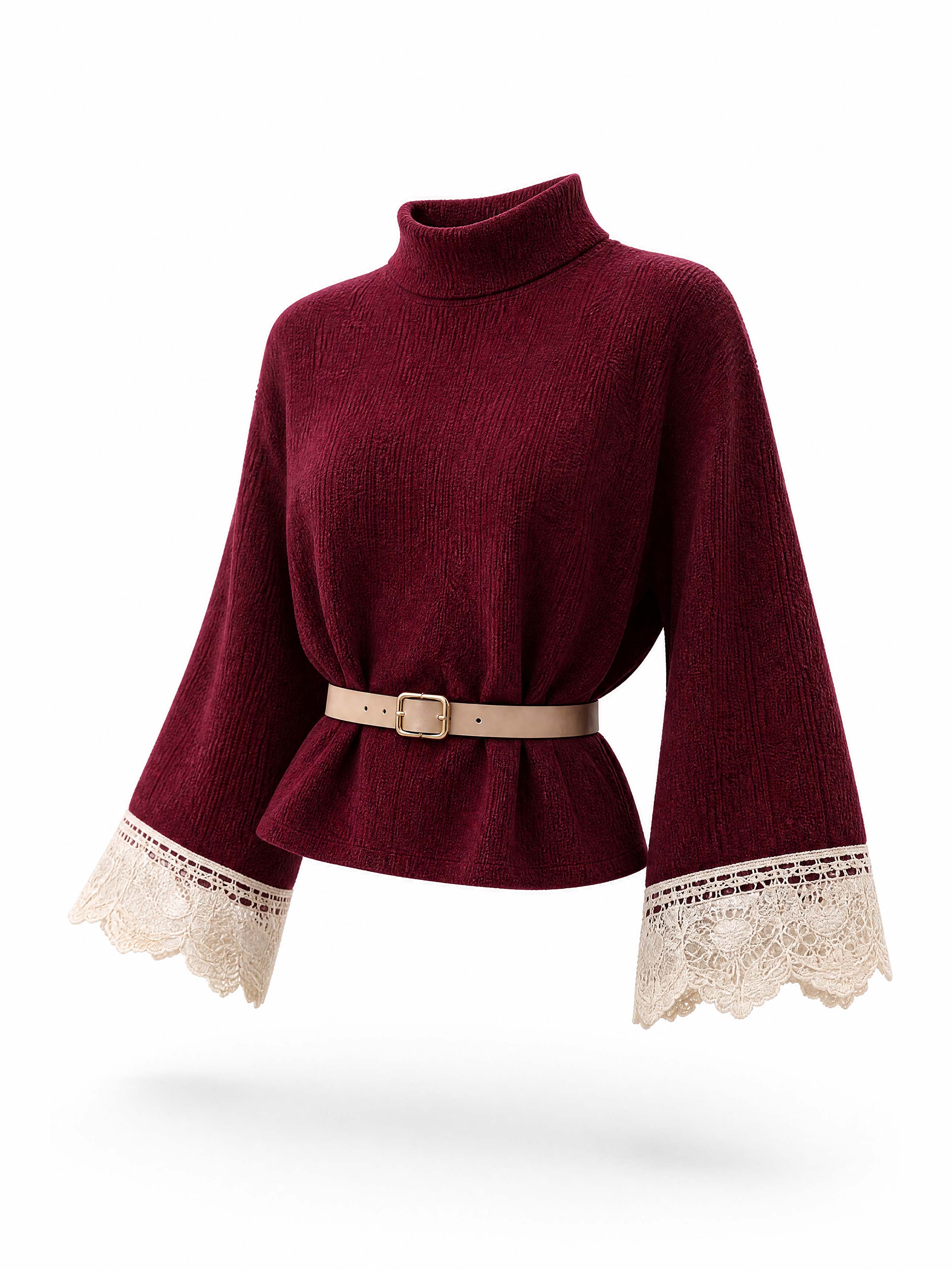 Vintage Lace Sleeve Knit Top